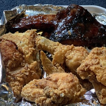 Phat Catz Restaurant & Bar - Southern Fried Chicken (Half) and  BBQ Ribs - Soul Food Near Me - Buffalo, New York