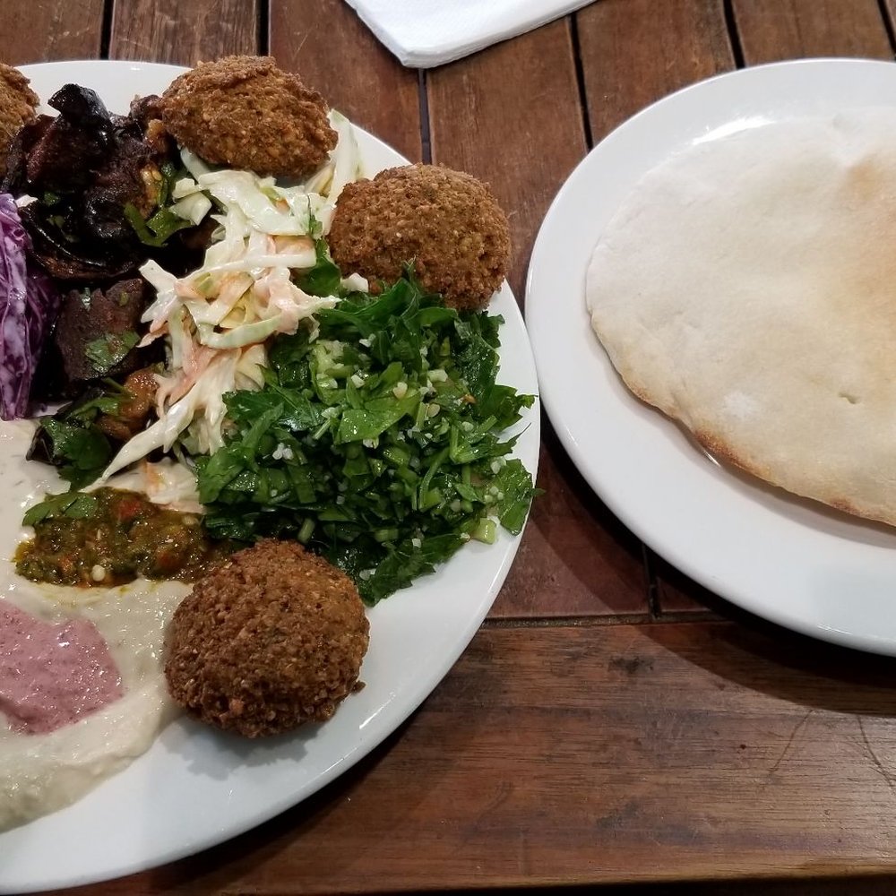 Savion Restaurant - The falafel plate with everything! - Middle Eastern Near Me - Bondi, NSW