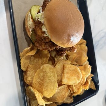 Mason Social - Nashville hot chicken sandwich a d chips - Burgers Near Me - Mentor, Ohio Mason Social - Nashville hot chicken sandwich a d chips - Burgers Near Me - Mentor, Ohio
