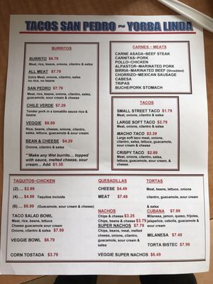 Menu photo 8 Taco's San Pedro Yorba Linda, CA Menu photo 8 Taco's San Pedro Yorba Linda, CA