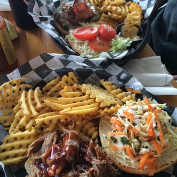 Food Dudes Kitchen - Pulled pork BBQ sandwich & black-n-blue burger - Seafood Near Me - Kill Devil Hills, North Carolina