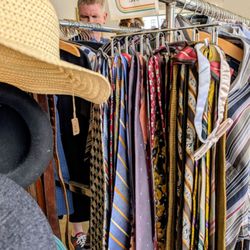 The husband shopping.