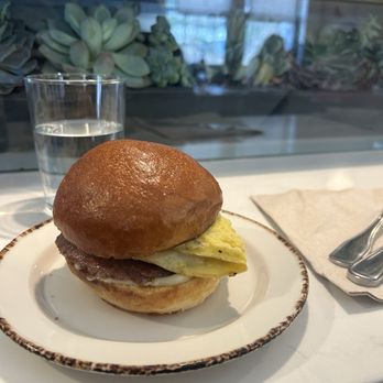 Pennyroyal Cafe & Provisions - Sausage, egg, cheese, on brioche. - Breakfast & Brunch Near Me - Saugatuck, Michigan Pennyroyal Cafe & Provisions - Sausage, egg, cheese, on brioche. - Breakfast & Brunch Near Me - Saugatuck, Michigan