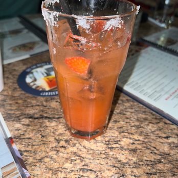 BJ's Restaurant & Brewhouse - Fresh strawberry margarita on the rocks - Pizza Near Me - Rancho Cucamonga, California