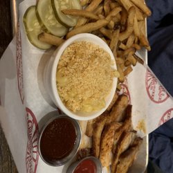 Oskar Blues - Colorado Springs - Pork belly with fries and Mac and cheese