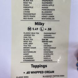 Chat Chat Boba - Boba menu