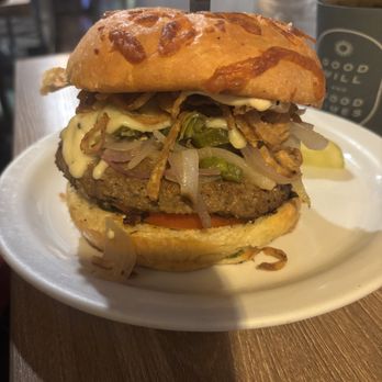 Tonys Grill & Bar - El Infierno Burger (sub impossible patty) - Cocktail Bars Near Me - Palm Springs, California Tonys Grill & Bar - El Infierno Burger (sub impossible patty) - Cocktail Bars Near Me - Palm Springs, California