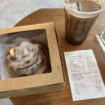 Tico’s Bakery - Cinnamon roll w cream $5.00 Iced Mocaccino $6.00 - Bakeries Near Me - Tampa, Florida
