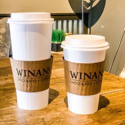 Winans Coffee & Chocolate - 24 oz mocha and 16 oz latte
