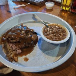 Cattle Drive Cafe - Hamburger Steak with Pinto Beans