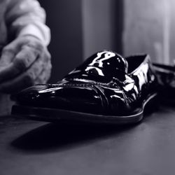 Gentry Barber Shop - A craftsman at his best Scott our very own shoe shine expert, in house Mon Wed Fri