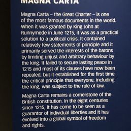 Magna Carta display in a separate chamber. Try to visit when it's uncrowded! Magna Carta display in a separate chamber. Try to visit when it's uncrowded!