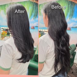 Mina's Hair Salon - Long hair  After layers haircut.