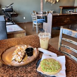 LawKew Coffee - Avocado bagel, ozark iced coffee