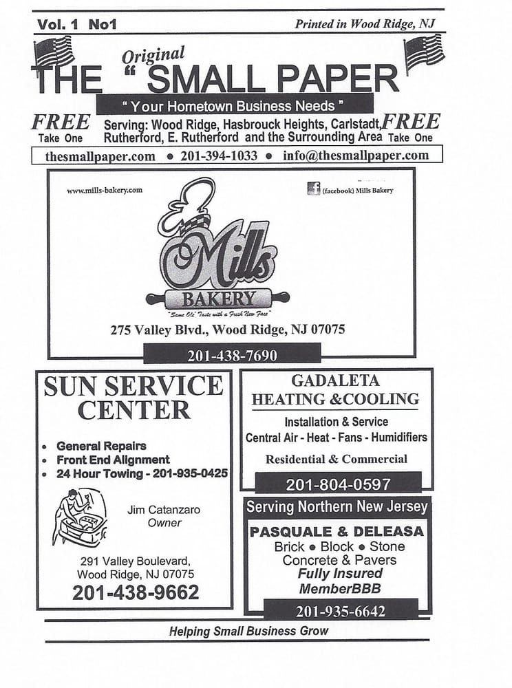 THE SMALL PAPER Updated May 2024 251 Sussex Rd, WoodRidge, New Jersey Print Media Phone