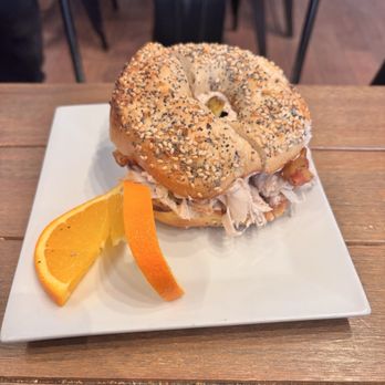 Stacks Espresso Bar - Troy - The bear on an everything bagel - Coffee & Tea Near Me - Troy, New York