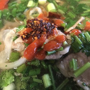 Lai Sinh Cuisine - pho with sriracha and hot oil yummy - Vietnamese Near Me - Converse, Texas
