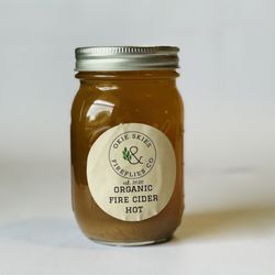 Okie Skies & Fireflies - Organic Fire Cider. A powerful elixir medicine for digestive health, mucus clearing and congestion relief. Packed with minerals and vitamins