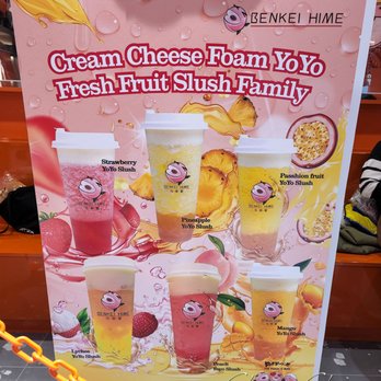 Benkei Hime - Menu: cream cheese foam and fresh fruit slush - Bubble Tea Near Me - Toronto, Ontario