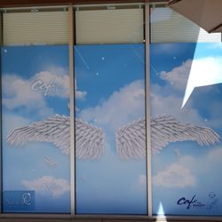 Angel wing photo wall