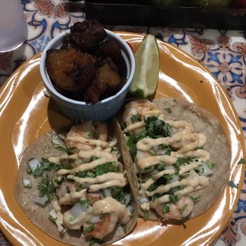 Bickering Twins - Garlic shrimp tacos with plantains - Tacos Near Me - Ithaca, New York
