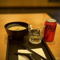 Cathay Pacific First & Business Class Lounge - Dan dan mien. Jack and coke.