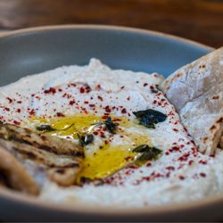 Ojai Rotie - White bean hummus with grilled manouche