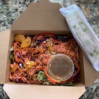Moose's Tooth - To Go Lg Sesame Soy Salad w/Smoked Salmon! - Pizza Near Me - Anchorage, Alaska Moose's Tooth - To Go Lg Sesame Soy Salad w/Smoked Salmon! - Pizza Near Me - Anchorage, Alaska