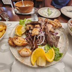 Restaurant Irodion - #112 platter - it was all amazing, but the squid and lamb chops were a show stopper!!
