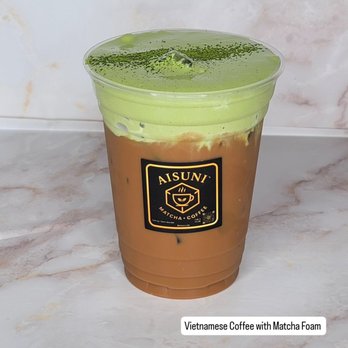 Aisuni - Vietnamese Coffee with matcha foam - Coffee & Tea Near Me - Alameda, California Aisuni - Vietnamese Coffee with matcha foam - Coffee & Tea Near Me - Alameda, California