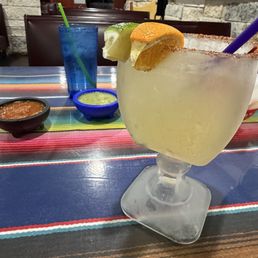 Margarita with warm salsa!