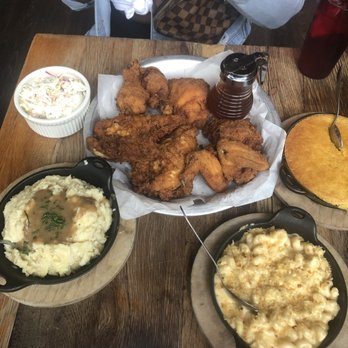 The Eagle OTR - Whole chicken, Mac and Cheese, Horseradish Mashed Potatoes, Cole Slaw & Spoonbread. - American Near Me - Cincinnati, Ohio The Eagle OTR - Whole chicken, Mac and Cheese, Horseradish Mashed Potatoes, Cole Slaw & Spoonbread. - American Near Me - Cincinnati, Ohio
