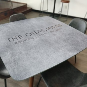 The Ouachitas - Several custom tables that seat four. - Coffee Roasteries Near Me - Mena, Arkansas
