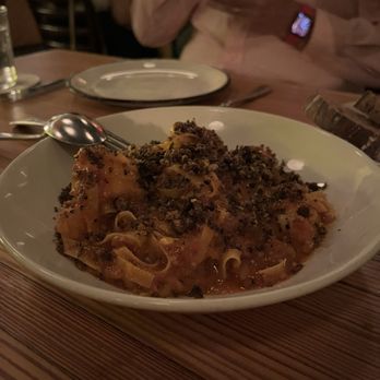 Nancy's Hustle - Shrimp pasta - New American Near Me - Houston, Texas