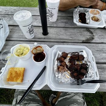 The Redneck BBQ Lab - Burnt ends, potato salad and corn bread - Barbeque Near Me - Benson, North Carolina