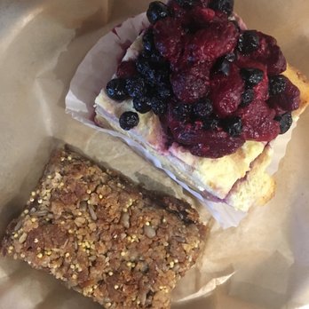 Flour Bakery + Cafe - Granola bar and berry bread pudding - Coffee & Tea Near Me - Cambridge, Massachusetts
