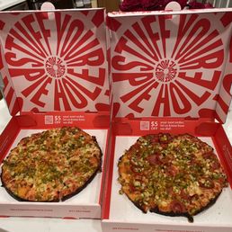 Spicy Pickle Pizza (L) & Spicy Pickle Pizza w/ Pepperoni (R)
