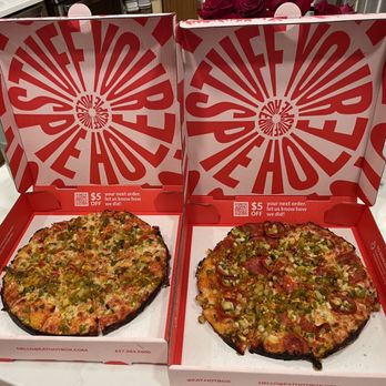 Hot Box - Spicy Pickle Pizza (L) & Spicy Pickle Pizza w/ Pepperoni (R) - Sandwiches Near Me - Somerville, Massachusetts