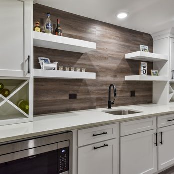 FBC Remodel - Farmhouse style wet bar in a basement finish. - General Contractors Near Me - Naperville, Illinois