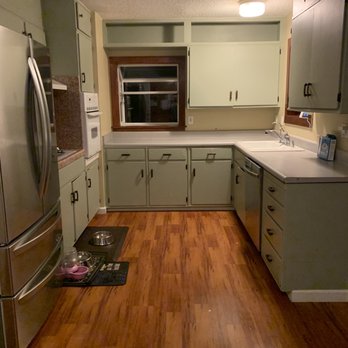 Kitchen Reface Depot - Before kitchen - 1950's style. Couldn't barely open the drawers. Laminate counter. - Kitchen & Bath Near Me - San Jose, California