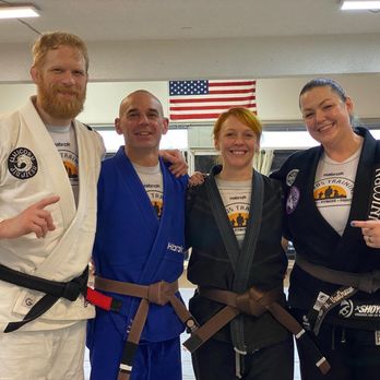 Salvos Training - Hillary and Brian VanOrnum with Donny & Erin circa 2019. Jiu Jistu builds strong friendships! - Kickboxing Near Me - The Dalles, Oregon Salvos Training - Hillary and Brian VanOrnum with Donny & Erin circa 2019. Jiu Jistu builds strong friendships! - Kickboxing Near Me - The Dalles, Oregon