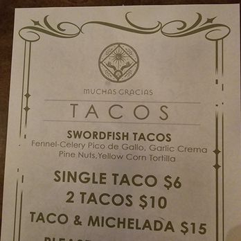 Muchas Gracias - Menu June 19th 2024 - Lounges Near Me - Whittier, California