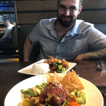 Yard House - Orange Chicken Poke salad ...and my cutie hubby - New American Near Me - Austin, Texas Yard House - Orange Chicken Poke salad ...and my cutie hubby - New American Near Me - Austin, Texas