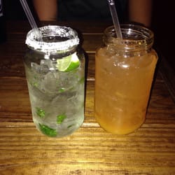 Spicy RITA and peach sangria. Very refreshing!