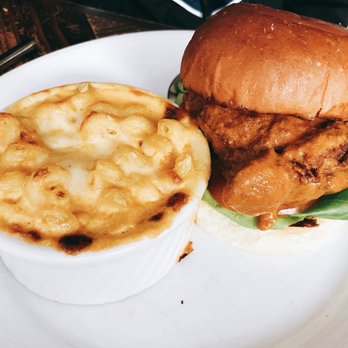 Revival - Fried chicken thigh, lettuce, tomato,mayo, b&b's choice of style: poultrygeist and mac + cheese side - Southern Near Me - Minneapolis, Minnesota Revival - Fried chicken thigh, lettuce, tomato,mayo, b&b's choice of style: poultrygeist and mac + cheese side - Southern Near Me - Minneapolis, Minnesota