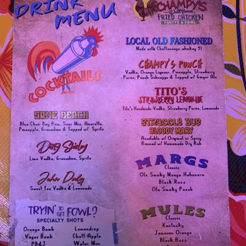 Champy's Famous Fried Chicken - Drink Menu - Southern Near Me - Chattanooga, Tennessee Champy's Famous Fried Chicken - Drink Menu - Southern Near Me - Chattanooga, Tennessee