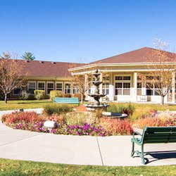 The Courtyards at Mountain View by The Courtyards - The Courtyards at Mountain View | Independent Living, Assisted Living & Memory Care | Denver, CO | Fountain and Park Benches