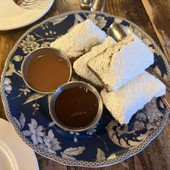 CreoLa - Beignets with Chocolate and Salted Caramel sauces - Cajun/Creole Near Me - San Carlos, California