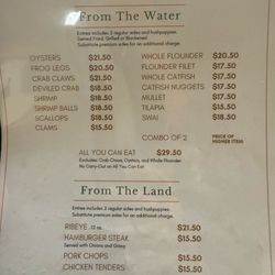 Country Boy's Seafood Restaurant - Menu