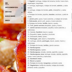 Jena Montecanal - Carta de bocadillos